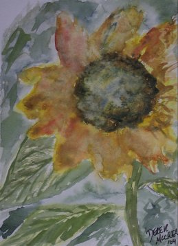 rustic sunflower watercolor painting