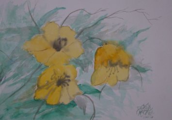 flowers watercolor painting