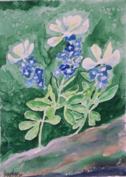 bluebonnets flower painting