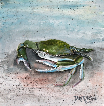blue crab acrylic painting