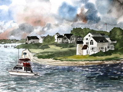 boat and lighthouse paintings