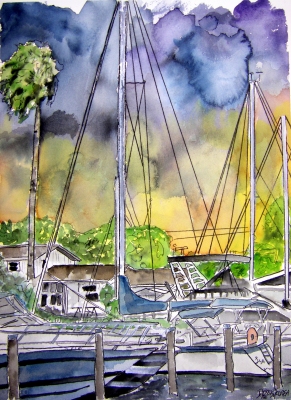Boat Marina Art