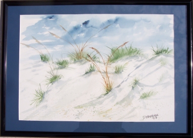 framed seascape painting