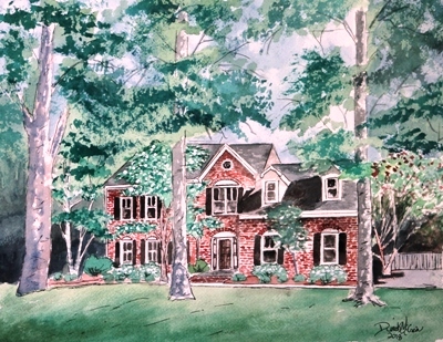 house paintings in watercolor