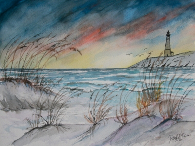 lighthouse beach painting