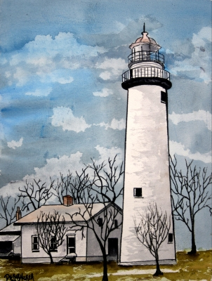 lighthouse paintings print