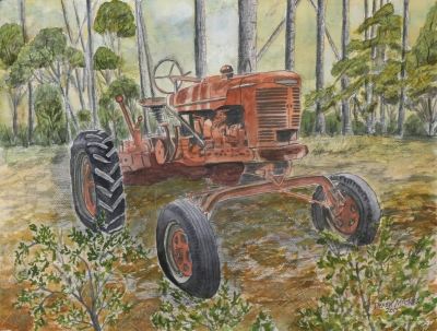 old farm tractor painting