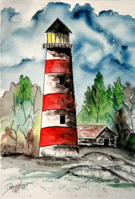 paintings of lighthouses