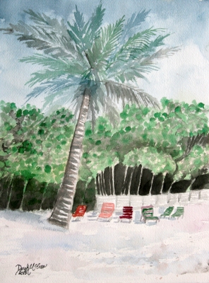 palm trees painting