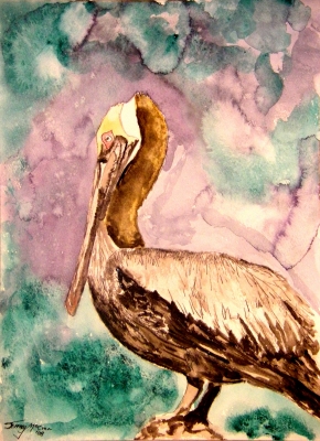 pelican art painting